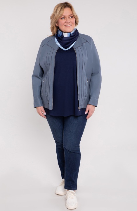 Geaca gri din piele ecologica cu plasa