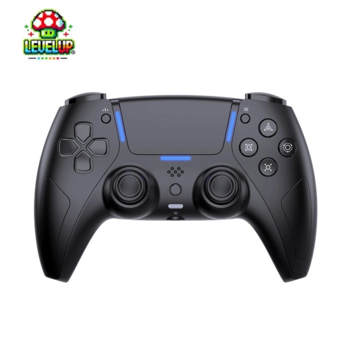 Controller Wireless LevelUp Phantom X Void Black, Compatibil PS5, PC, Android, iOS, Tehnologie Hall Effect (Anti-Drift), Senzor de miscare 6 axe, Touchpad, Jack 3.5mm, Negru