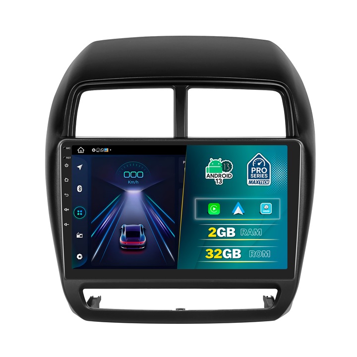 Navigatie Mitsubishi ASX (2019-2021) dedicata, MaxTech® PRO SERIES, 2 GB Ram 32 GB Rom, Carplay & Android auto, Ecran 10” HD Touch, GPS, Wifi, Bluetooth, Radio, USB, EQ, DSP