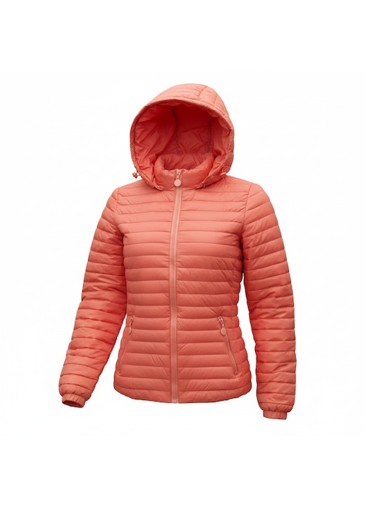 Geaca dama, primavara-toamna, usoara, gluga detasabila, portocaliu, Portocaliu stins