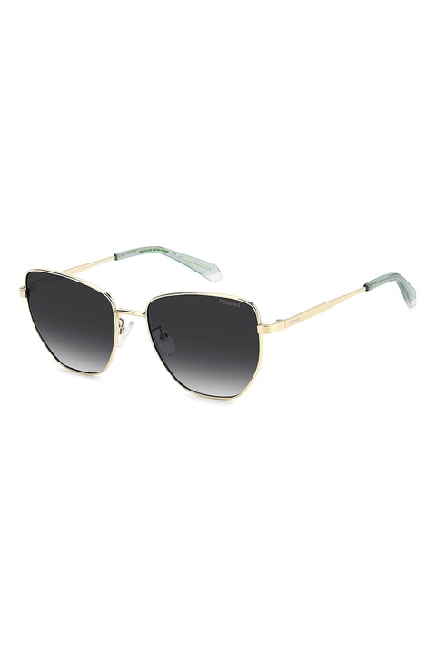 Polaroid, Ochelari de soare cat-eye polarizati, 56-18-140, Auriu/Verde deschis