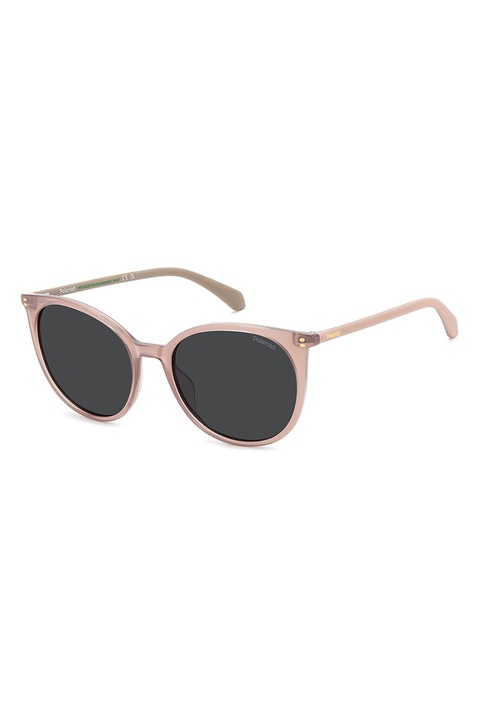 Polaroid, Ochelari de soare cat-eye polarizati, 55-18-140, Roz somon