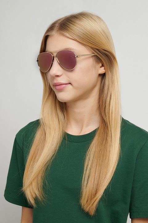 Polaroid, Aviator napszemüveg polarizált lencsékkel, 55-12-135, Aranyszín/Rózsaszín