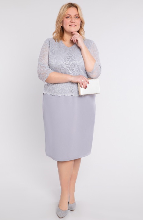 Сива рокля с дантела