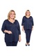 Bluza dama MDR24, bleumarin, brosa trifoi, poliester, 48/50EU