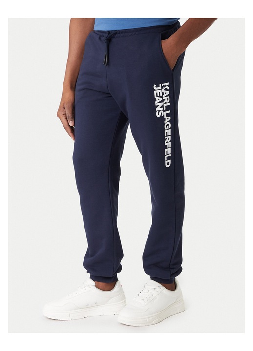 Pantaloni trening barbati, Karl Lagerfeld Jeans, bumbac/poliester, bleumarin