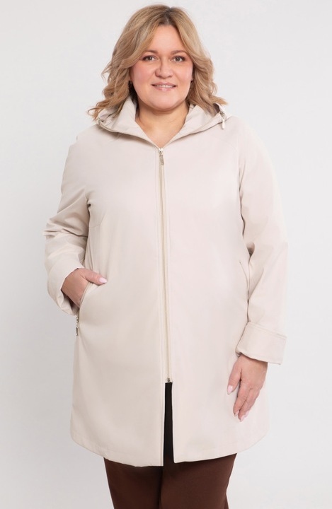 Бежово яке с качулка