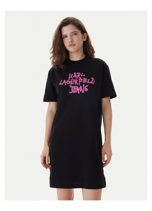 Rochie casual Femei, Karl Lagerfeld Jeans, bumbac organic, negru