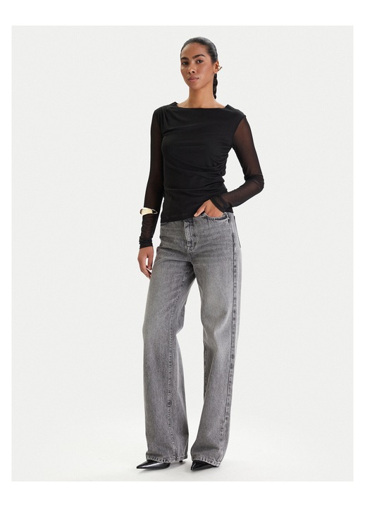 Blugi dama, Patrizia Pepe, gri, bumbac, fermoar