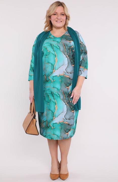 Rochie verde cu model de marmura