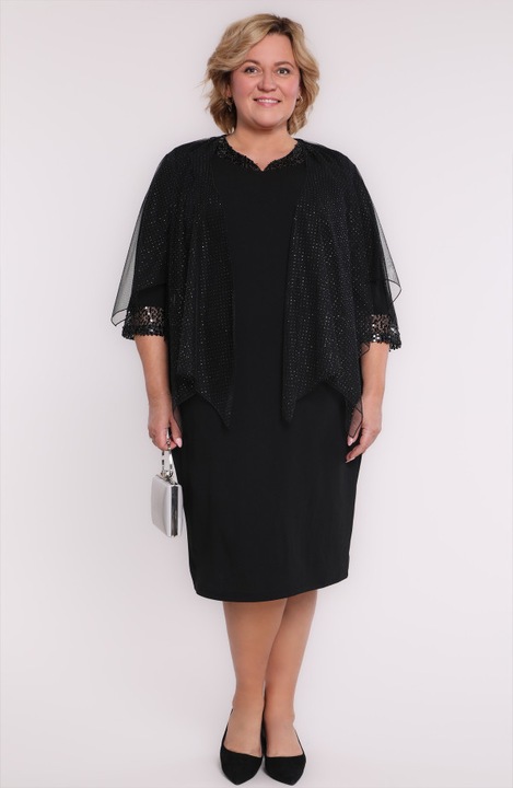 Rochie neagra cu decolteu stralucitor