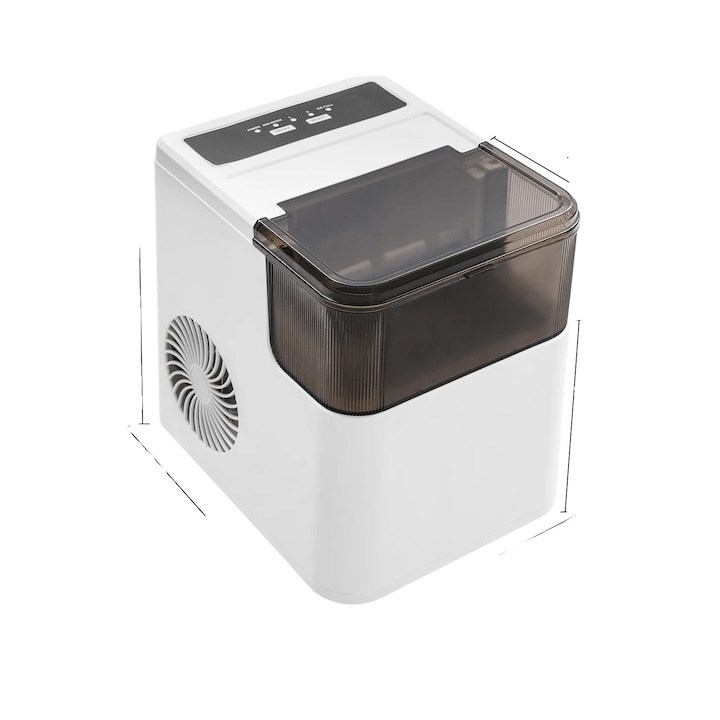 Masina de gheata Zâna Casei, productia rapida, compacta, alba, 1.4L