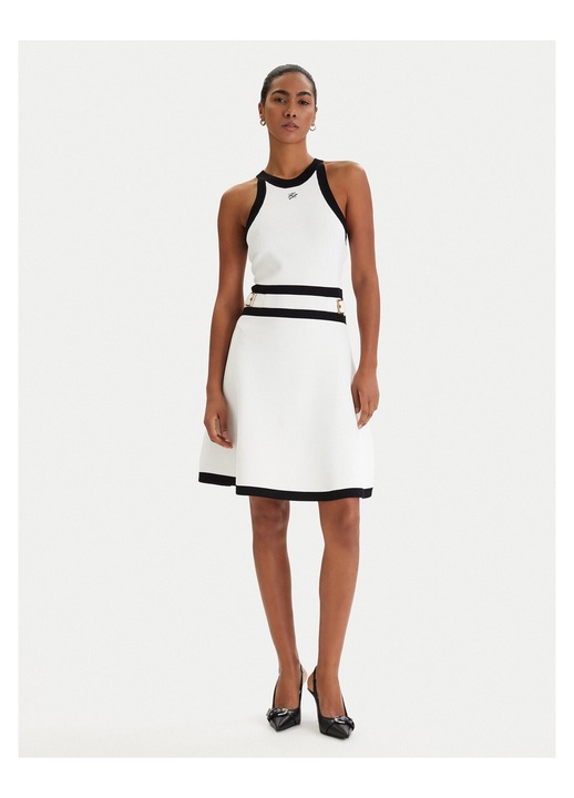 Rochie tricotată Karl Lagerfeld albă, Alb, M