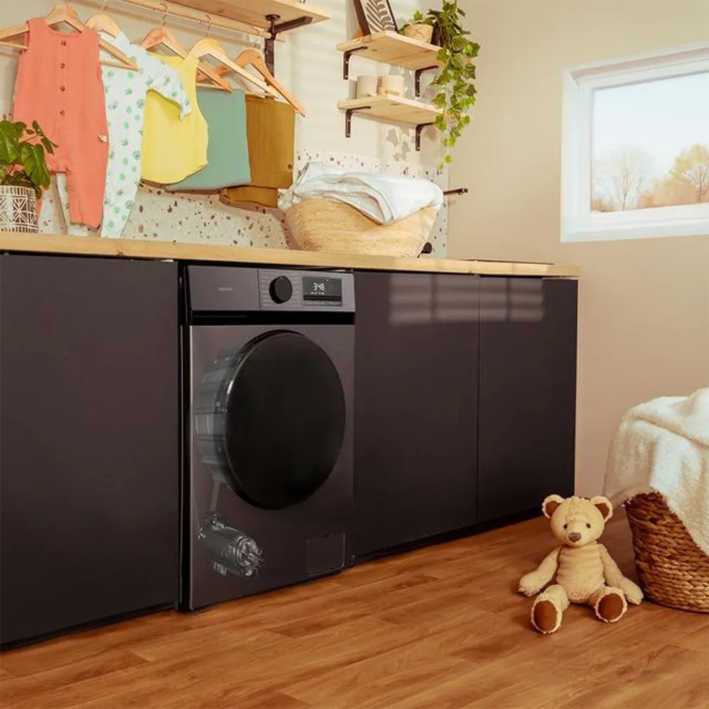 Masina de spalat rufe Cecotec, Bolero DressCode 8450 Inverter Steel, capacitate de spalare 8 kg, viteza max. centrifugare 1400 rpm, 16 programe prestabilite, clasa A, tehnologie motor Inverter Plus, SteamMax, functie Drum Clean, Allergy Care, inox