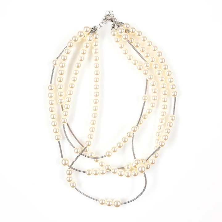 Colier statement cu siraguri de perle