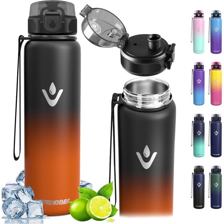 Cana termos Vikastar, 500ml, otel inoxidabil, etans, portabil, multicolor