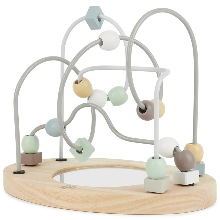 Jucărie din lemn cu buclă pentru abilități motorii, Bieco, verde, 25x17x20cm