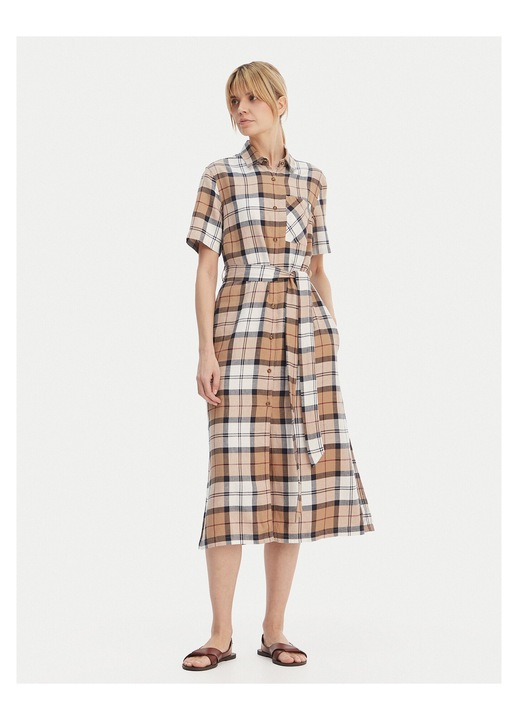 Rochie camasa Barbour, carouri, bej, 70% lyocell