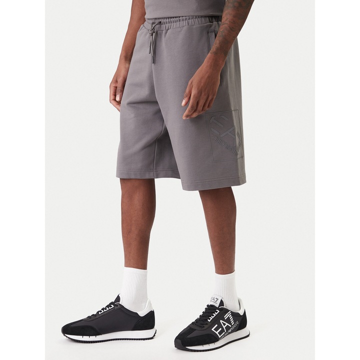 Pantaloni sport barbati, EA7, bumbac, gri