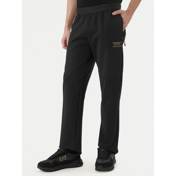 Pantaloni de trening barbati, EA7, poliamida/viscoza, negru