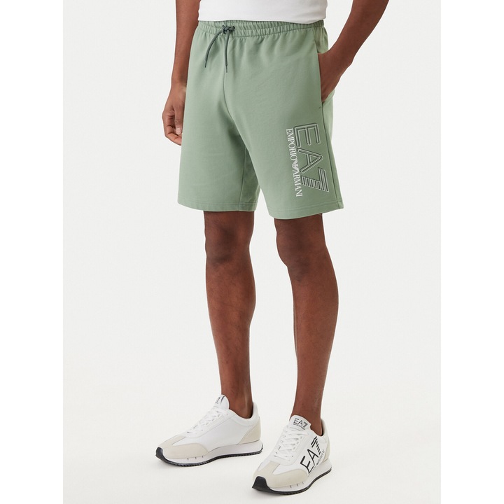 Pantaloni sport barbati, EA7, bumbac, verde deschis, L INTL