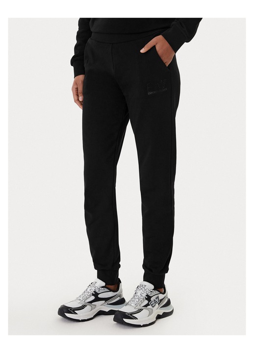 Pantaloni dama, EA7, bumbac organic, negru