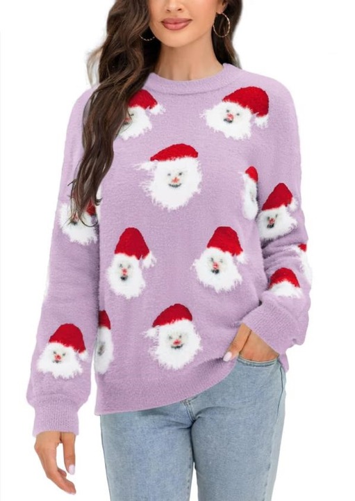 Pulover de Craciun, Gadget amuzant, Cadou - U LOOK UGLY TODAY - Unisex, Maro melange