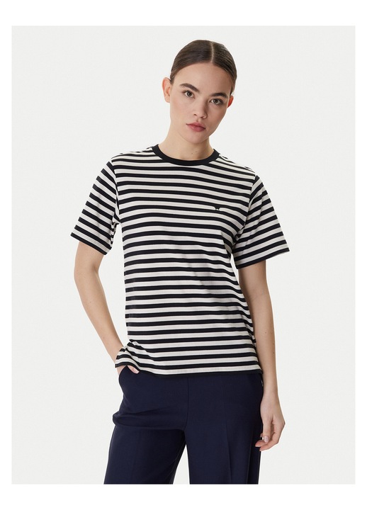 Tricou dama, Weekend Max Mara, model dungi, negru/bej, bumbac