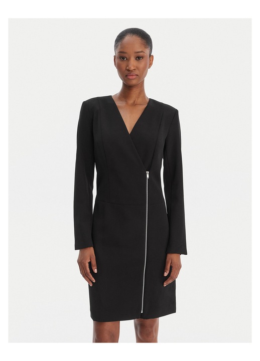 Rochie de cocktail, DKNY, neagra, poliester, fermoar