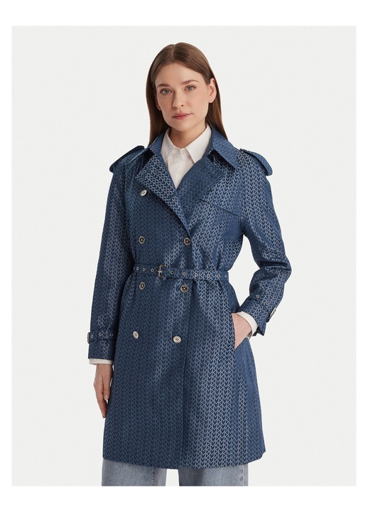 Trenci dama, Michael Michael Kors, inchidere cu nasturi, albastru, poliester