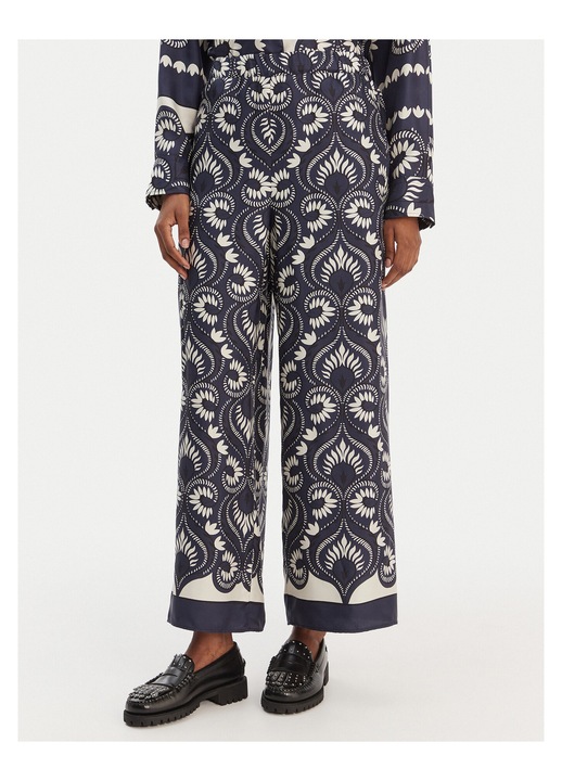 Pantaloni dama, Weekend Max Mara, matase, bleumarin