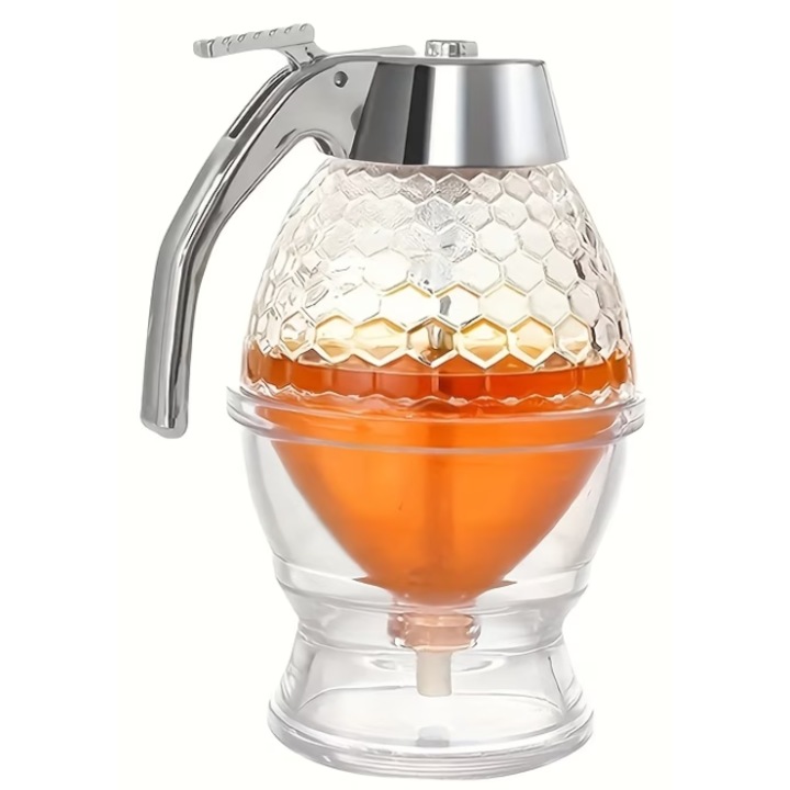 Dozator pentru miere cu suport, potrivit si pentru siropuri, uleiuri, 14.5 cm - 200 ml