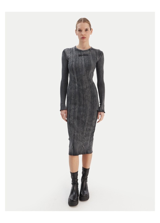 Rochie casual, Karl Lagerfeld Jeans, dungi, gri, bumbac