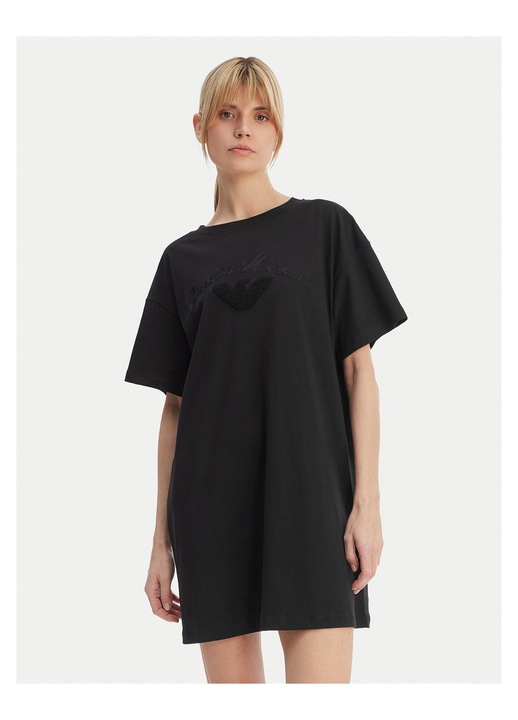 Rochie Emporio Armani, bumbac, negru, Negru