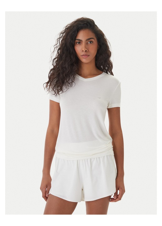 Tricou dama, Emporio Armani, bumbac, alb, 95% bumbac, 5% elastan, XL INTL