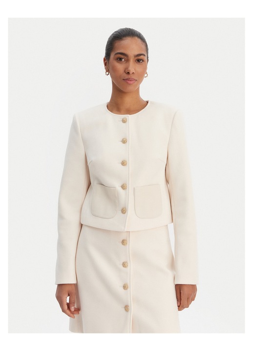 Sacou dama, Morgan, slim fit, bej, poliester, 38 EU