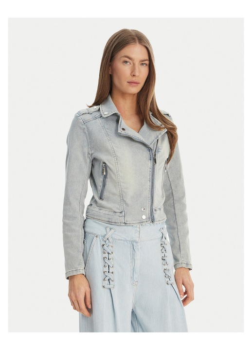 Geaca de blugi dama, Morgan, bumbac, albastru deschis, 66% bumbac, 29% poliester