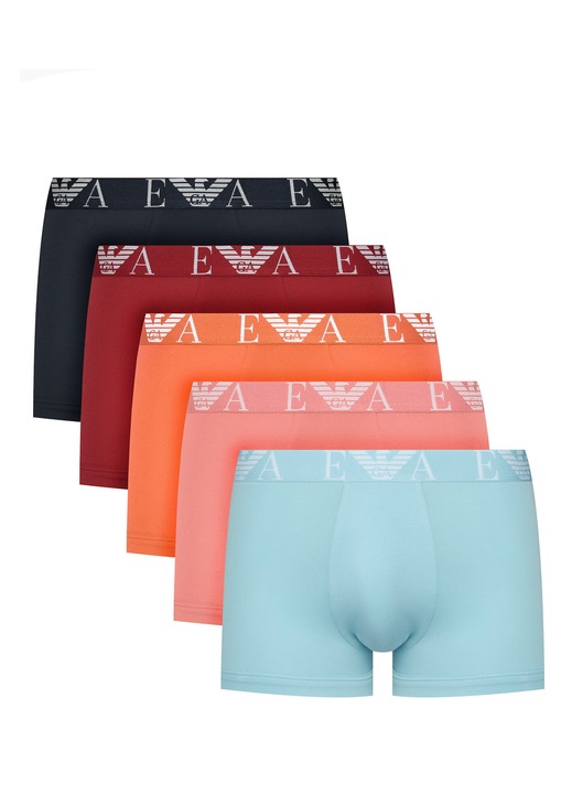 Set 5 perechi boxeri Emporio Armani, bumbac, multicolor