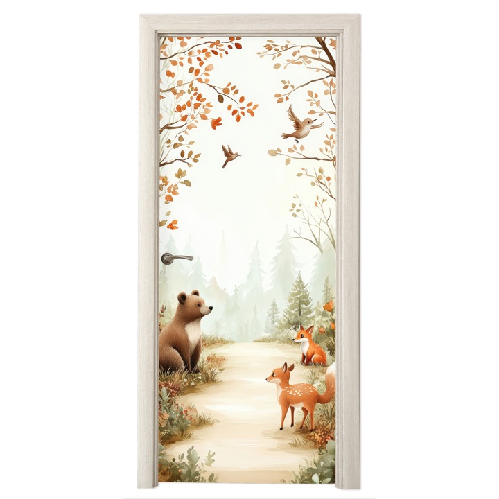 Fototapet Autoadeziv Pentru Usa, PVC, Decorative, Maro 75x205 cm