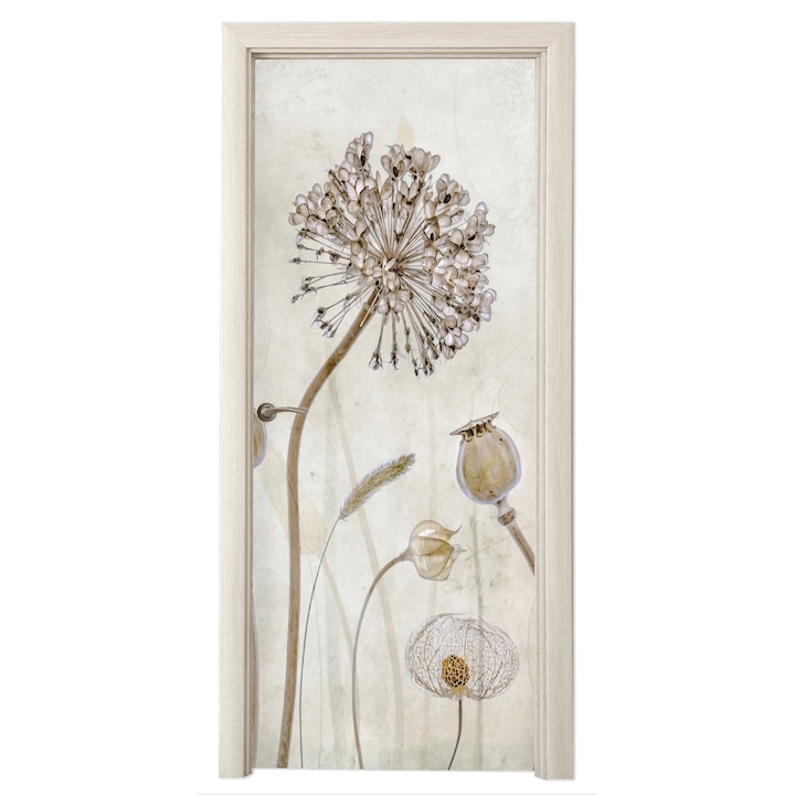 Fototapet Autoadeziv Pentru Usa, PVC, Decorative, Crem 90x205 cm