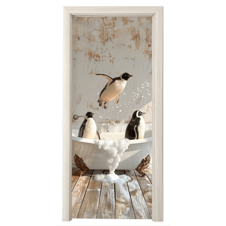 Fototapet Autoadeziv Pentru Usa, PVC, Decorative, Maro deschis 80x205 cm