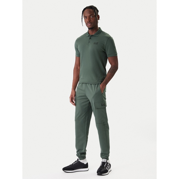 Pantaloni de trening barbati, EA7, bumbac, verde