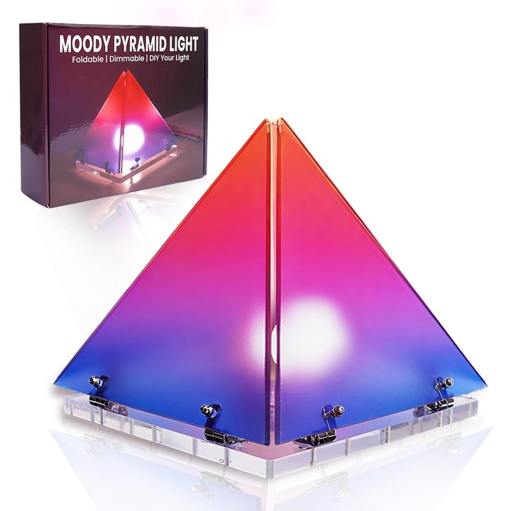 Lumina de noapte in forma de piramida DIY cu temperaturi de culoare ajustabile