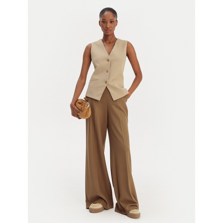 Vesta de costum pentru femei, weekend max mara, 72% bumbac, 28% poliester, INTL, Bej, XS INTL