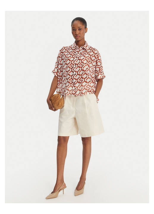 Camasa dama, Max Mara, multicolor, 73% bumbac, 27% matase, sistem inchidere nasturi