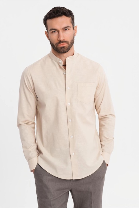 OMBRE, Camasa-tunica de in si bumbac, Bej