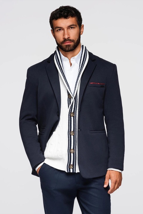 OMBRE, Sacou cu buzunare cu refilet, Bleumarin