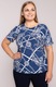 Синя блуза с бял десен