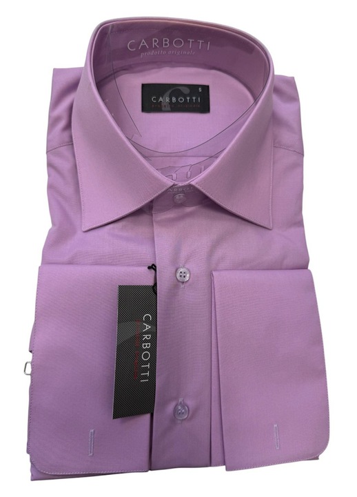 Világos lila férfi ing, hosszú ujjú mandzsettás, regular fit, pamut-poliészter, S-es méret (37-38)