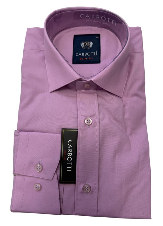 Camasa barbati mov deschis, maneca lunga, slim fit, bumbac-poliester, marimea S (37-38)